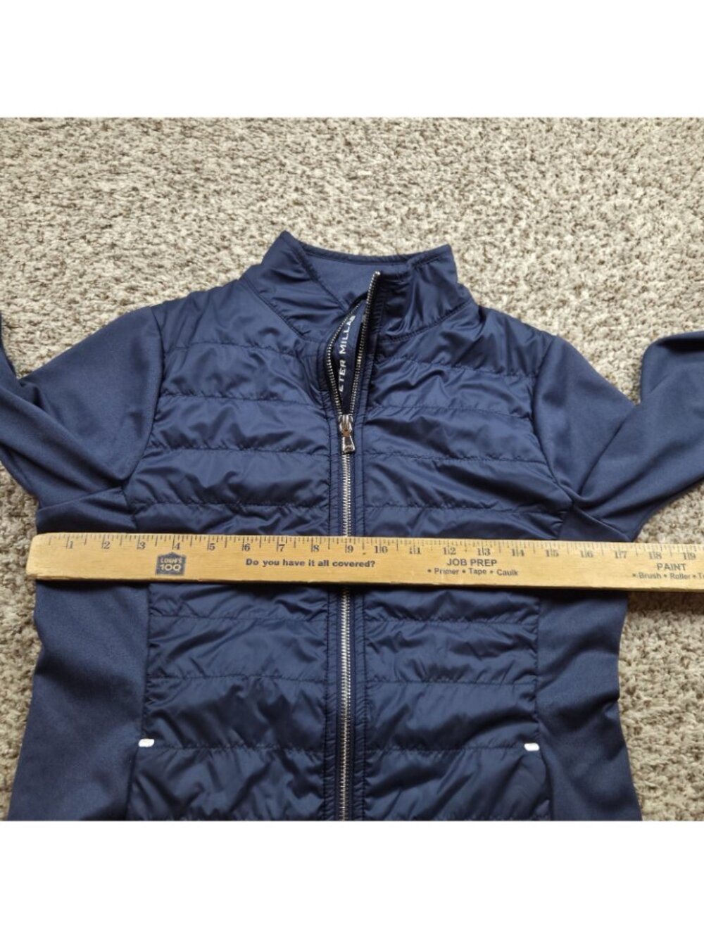 Peter Millar Jacket Womens Small Blue Quilted Hybrid Full Zip Puffer Logo - Picture 3 of 5